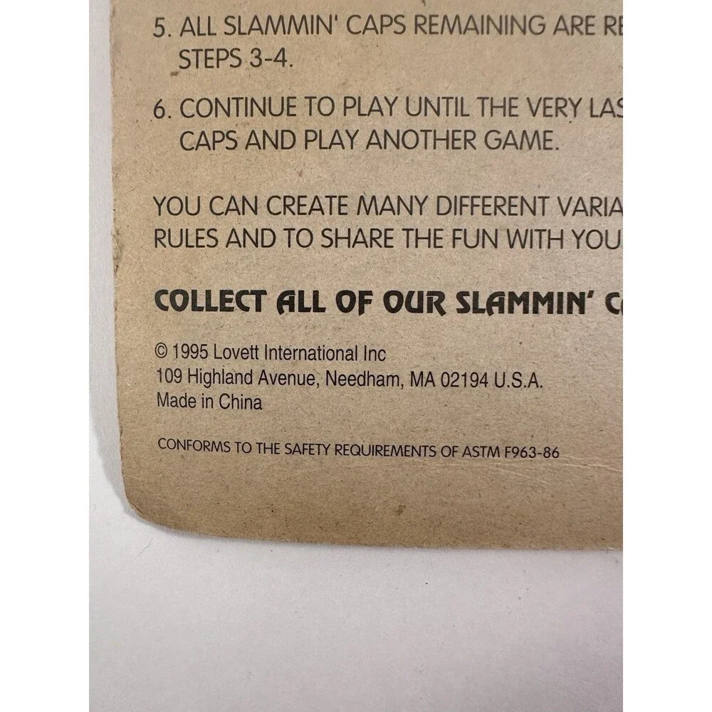 Slammin  Caps Bottle Vintage Original Packaging Sealed 25 Caps 1 Slammer Open